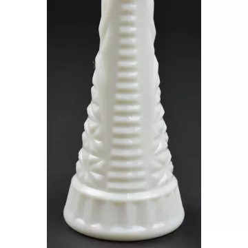 Anchor Hocking - Stars & Bars Milk Glass Pattern - Vase - 9 Tall