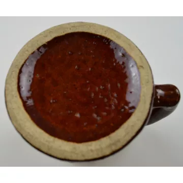 Vintage Windmill & Grape Pattern Salt Glazed Pottery Mug - 4.875 Tall