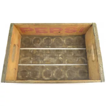Pepsi Cola Crate - Wood Grain Carrier - Signer