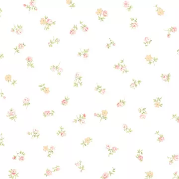 AB31062 Shabby Rose Buds Wallpaper Light Pink, Green, Beige Abby 3 Norwall Wallcovering