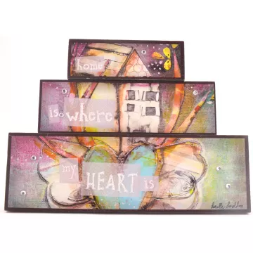 Hopeful Hearts - Stacked Blocks Sign - Home Is Where My Heart Is