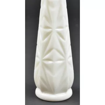Hoosier Glass - Starburst Milk Glass Pattern - Bud Vase - 9 Tall