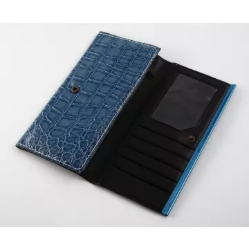 Womens / Ladies Tri-Fold Wallet Organizer Clutch - Faux Alligator - Holds ID License Credit Cards