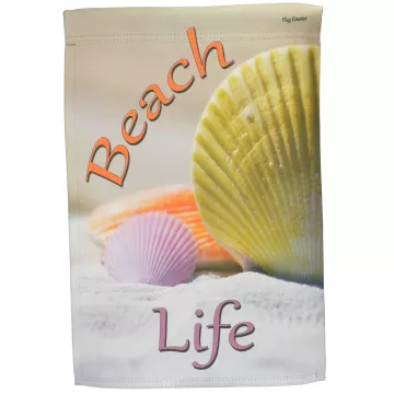 Flag Emotes - Double Sided Garden Flag - Beach Life Multi Colored Shells