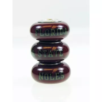 Fenton Red Glass Collegiate Bead - Florida State - Sterling Silver Lined