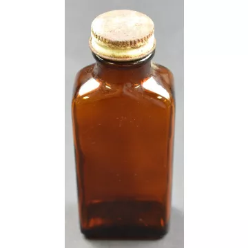 Vintage Brown Glass Pharmacy Medicine Bottle - 5 Tall