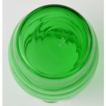 Anchor Hocking Forest Green Pattern - Crimped Vase - 7 Tall