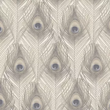 Peacock Wallpaper Beige, Cream, Cappuccino Norwall Wallcovering G67979
