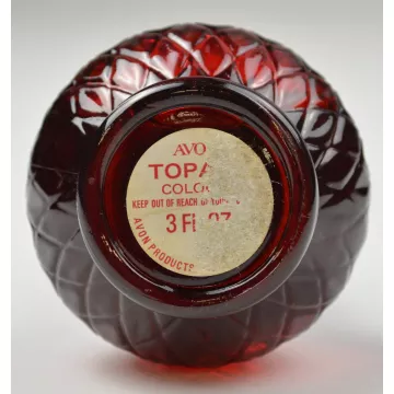 Vintage Avon Ruby Red Topaz Cologne Bottle - 7 Tall