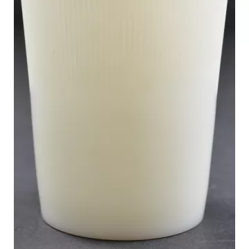 Vintage Milk Glass Ribbed Pattern Scalloped Flower Vase - 6.75 Tall