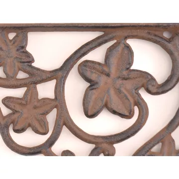 Wall Shelf Bracket - Ivy Leaf Pattern - Cast Iron - 12.75