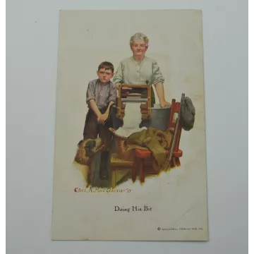 Vintage Postcard - Doing His Bit - Successful Farming Pub Co.- Early 1900's