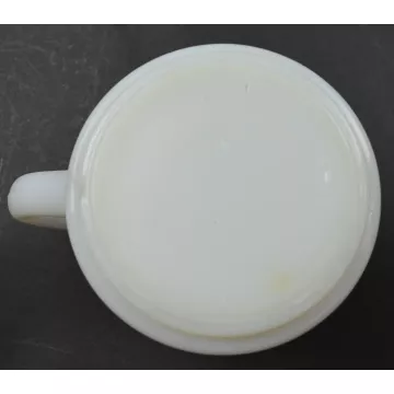 Vintage Milk Glass Floral Pattern Stackable Coffee Mug - 3.375 Tall