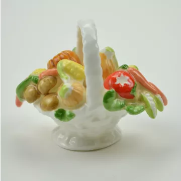 Brinton Bone China Fruit Basket Figurine - 2 Tall