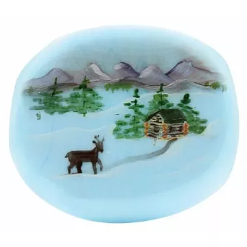 Fenton Artisan Crafted Glass Bead Dawn's Early Light - 1.26 Oval