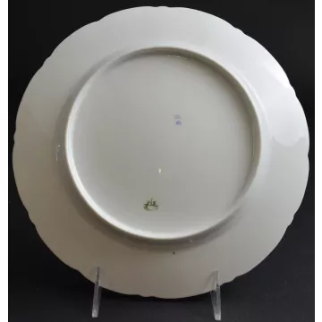 PS Bavarian Porcelain China Dinner Plate - Pink Floral Pattern - Bavaria Germany