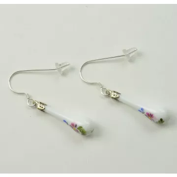 Fenton Art Glass - Hand Painted Teardrop Earrings - Hope - Handcrafted