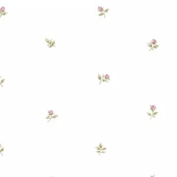 CG28872 Rose Buds Wallpaper Pink, Ochre, Green Garden 2 Norwall Wallcovering
