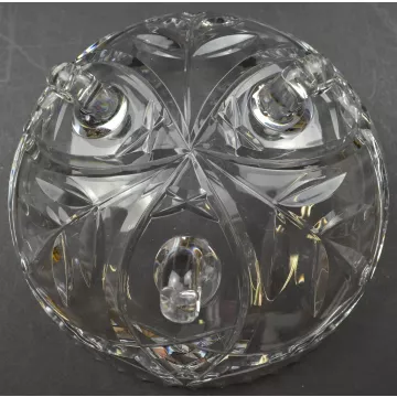 Clear Pressed Glass Floral Pattern Three Toed Candy Dish - 6.125 Wide