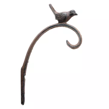 Decorative Chickadee Bird Design Cast Iron Plant Hanger - 5.125" Deep