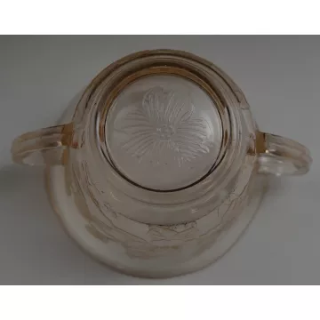 Macbeth Evans Glass - Dogwood Pink Pattern - Open Sugar - 2.625 Tall