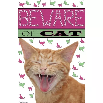 Flag Emotes - Double Sided Garden Flag - Beware Of Cat - Orange Cat