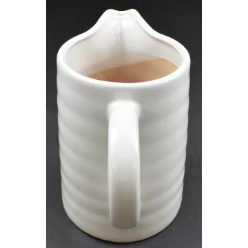 White Ceramic Beverage Pitcher - 7 Tall