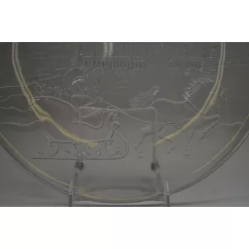 Clear Glass Winter Scene Serving Platter - 12.375 Wide