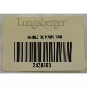 Longaberger Purple Ticking Handle Tie