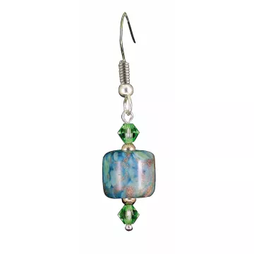 Fenton Art Glass - Bead Style Earrings - Lily Pond