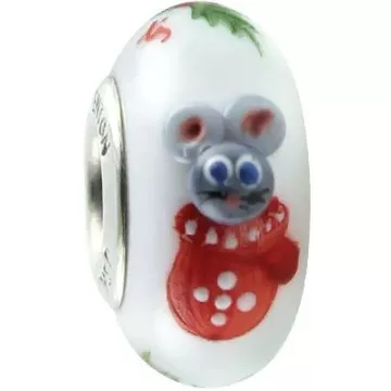 Fenton Artisan Crafted Glass Bead Snuggles - Sterling Silver Lined