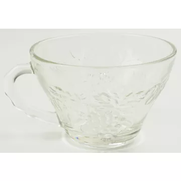 Anchor Hocking - Vintage Clear Pattern - Snack Cup & Plate Set