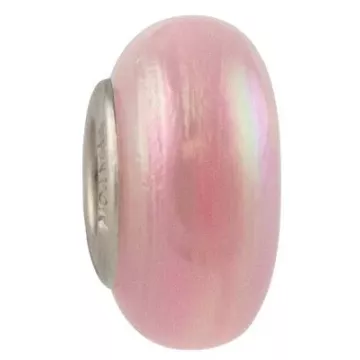 Fenton Art Glass Artisan Crafted Bead - Blush - Sterling Silver Lined