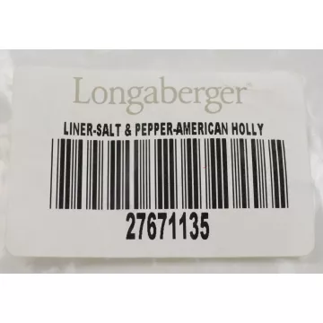 Longaberger Salt & Pepper Basket Liner - American Holly