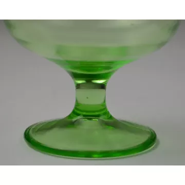 Vintage Green Depression Glass Low Sherbet - 3 Tall