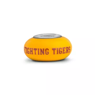 Fenton Yellow Glass Collegiate Bead - Louisiana State LSU - Sterling Silver Line