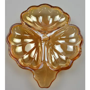 Jeannette Glass - Doric Iridescent (Marigold) Pattern - Three Part Candy Dishes