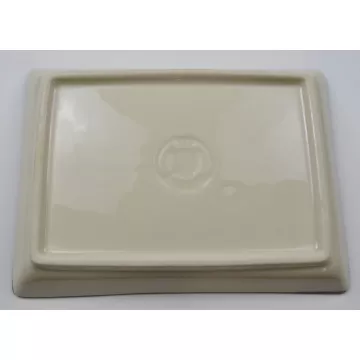Homer Laughlin - Green Stripe Pattern - Square Plate