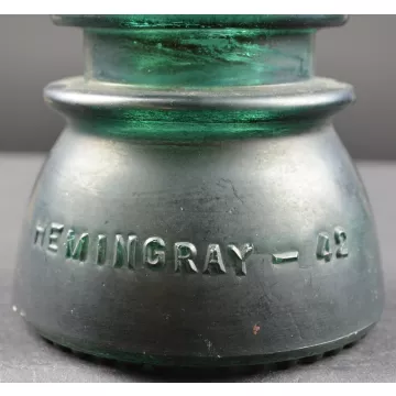 Vintage Hemingray No. 42 Teal Green Glass Insulator - 4.375 Tall