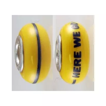 Fenton Art Glass Artisan Crafted Bead - Here We Go - Sterling Silver Lined