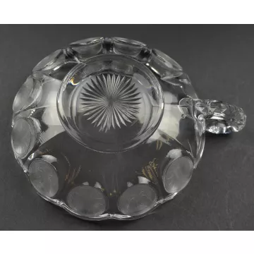 Fostoria - Coin Glass Clear Pattern - Handled Nappy - 5.25 Round