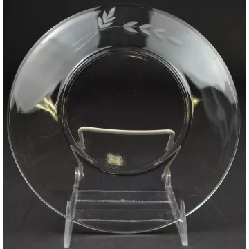 Clear Glass Luncheon Plate - Etched Wheat Pattern - 8 Round