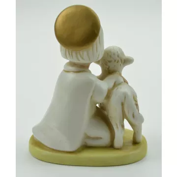 Homco Angel Holding Lamb Ceramic Figurine - #5605 - 4 Tall