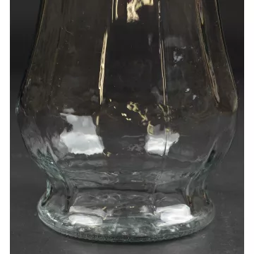 Vintage Clear Glass Panel Pattern Footed Flower Vase - 9.75 Tall