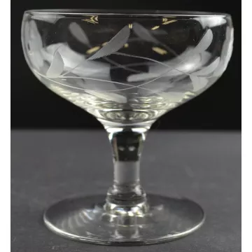 Clear Etched Glass Floral Pattern Sherbet - 3.5 Tall