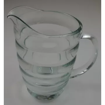 Ribbed Pattern Clear Glass Beverage Pitcher - 8.125 Tall