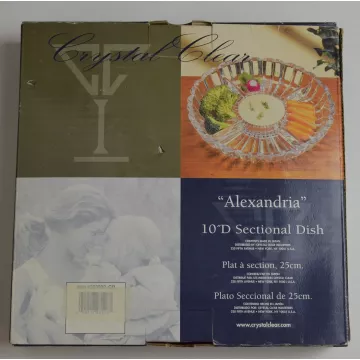 Crystal Clear Alexandria Pattern 10 Sectional Dish - 9.75 Wide