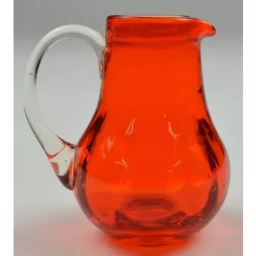 Blown Glass Creamer Pitcher - Amberina - 3.75 Tall