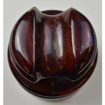 Vintage Locke Hi Top Brown Ceramic Threaded Insulator