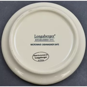 Longaberger Pottery - Peppermint Twist Pattern - Coasters - Set Of Four